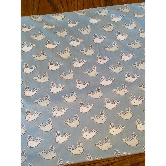 Blue & White Whale & Stripe Baby Blanket 100% Polyester Soft & Lightweight 30" X - Picture 3 of 5